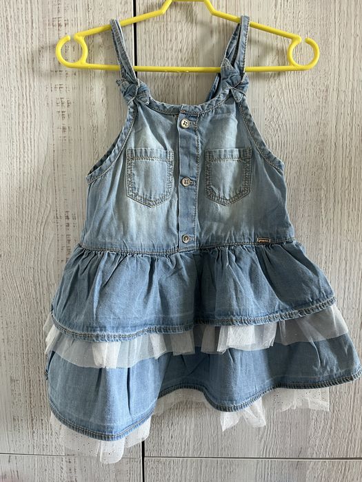 Mayoral 92 sukienka ogrodnoczki na ramiączkach jeans