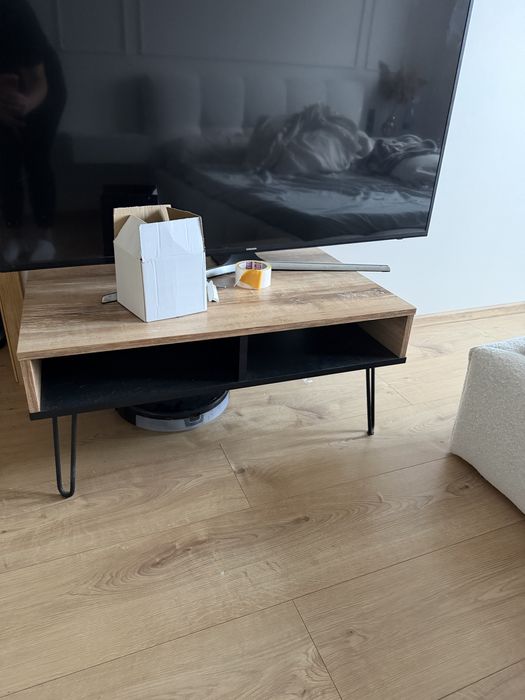 Stolik loft drewno czarny