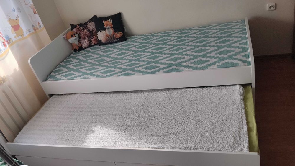 Ikea Slakt podwójne łóżko z szufladami