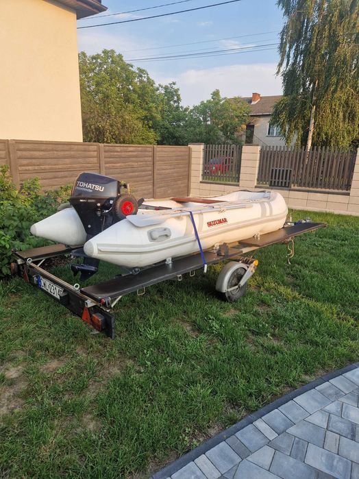Suzumar 320 ALU + silnik Tohatsu 9.8 KM + przyczepka, pełen zestaw, wędkarstwo, RIB