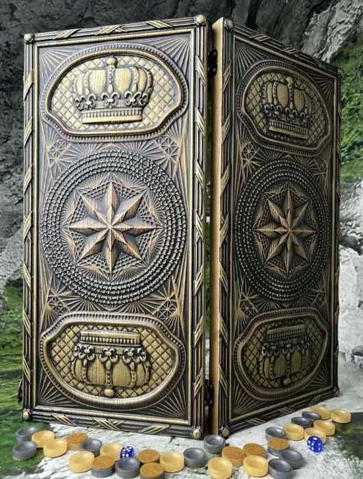 Нарды из стекла и натурального дерева ручная робота