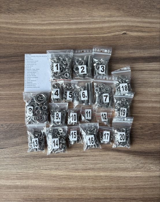 NOWY komplet śrub śruby NIERDZEWNE OSA M52