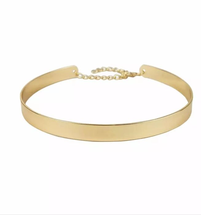 Металлическое золотистое ожерелье, колье, украшение на шею, чокер.