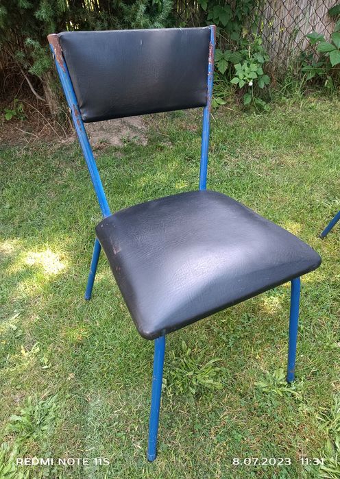 Krzesła ogrodowe z obiciem 6 sztuk obicie ala skóra