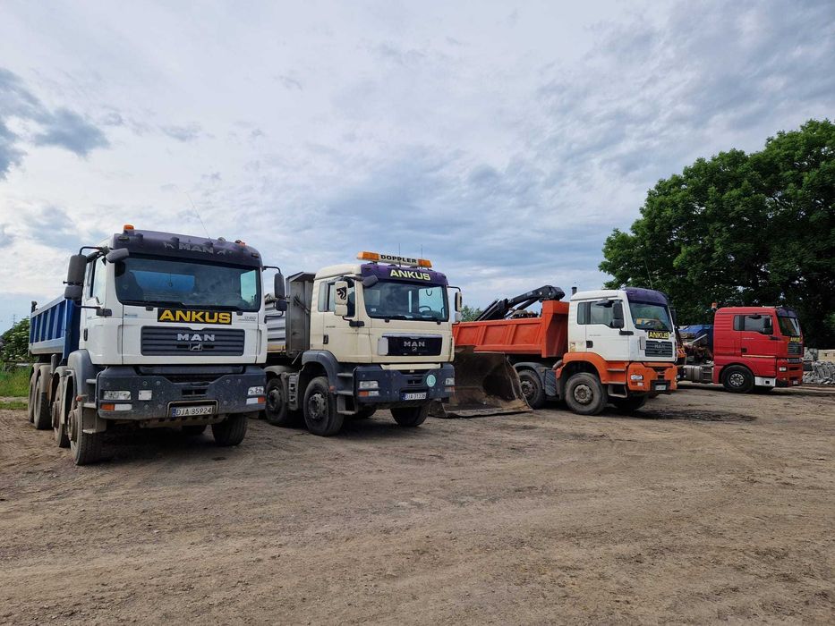 Usługi wywrotką 3oś,4oś ,koparko-ładowarką koparką kołową, zamiatarką