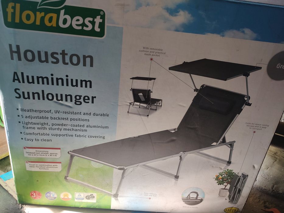 Leżak aluminiowy leżanka łóżko polowe Florabest