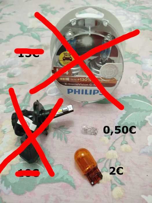 Várias lâmpadas automóvel