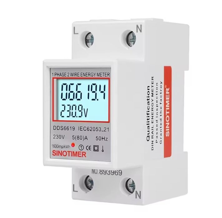 Лічильник електроенергії SINOTIMER DDS6619-004 (1-фазний, 230В, 5(80)A
