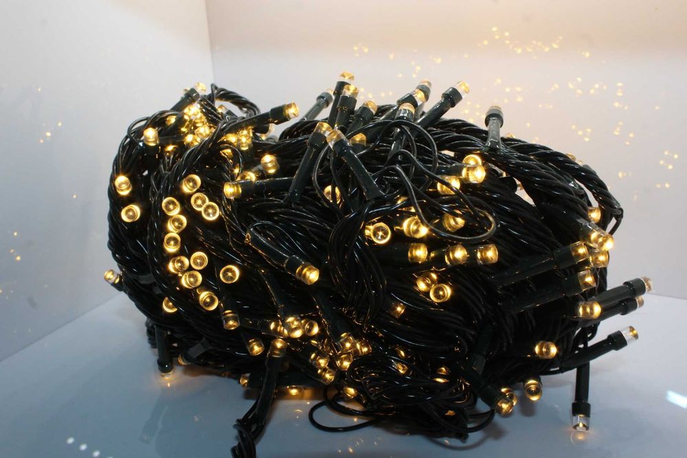 Lampki choinkowe 500 led ciepłe białe 21 metrów zewn i wewnetrzne prog