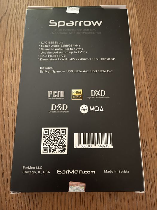 EarMen Sparrow - USB DAC + Preamp + Headphone Amp