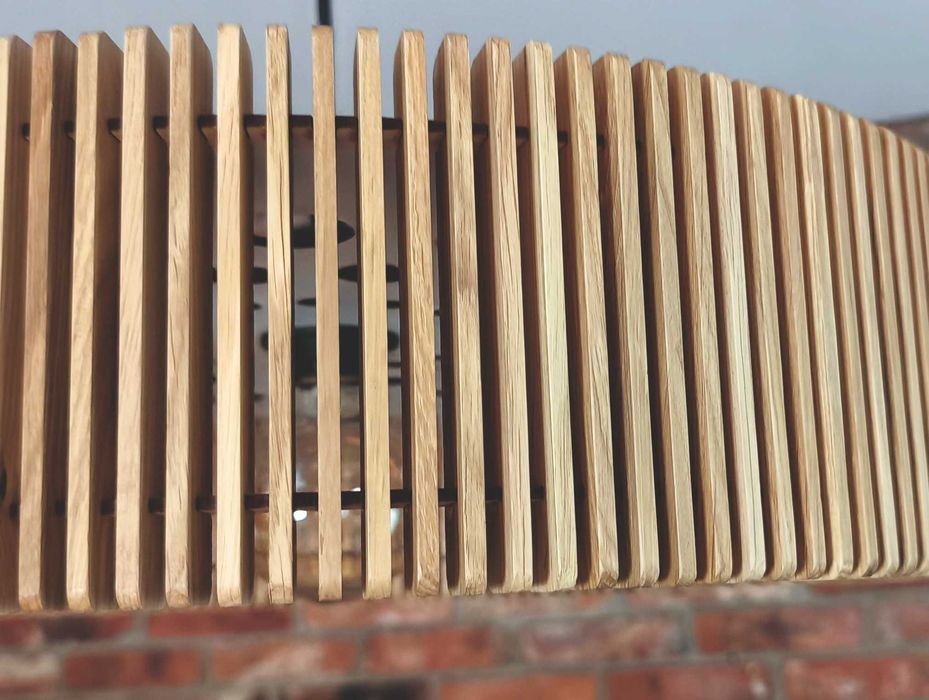 Lampa wisząca drewniana  dębowa lamele