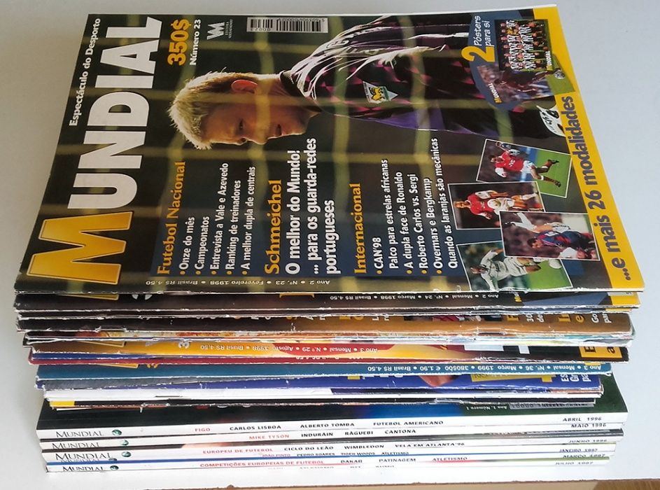 Revistas futebol - Mundial Bola Magazine World Soccer Jogo Ídolos