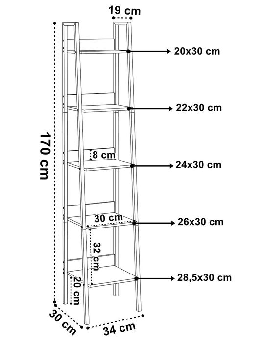 Regał loftowy rustykalny RIVEN RUSTIC