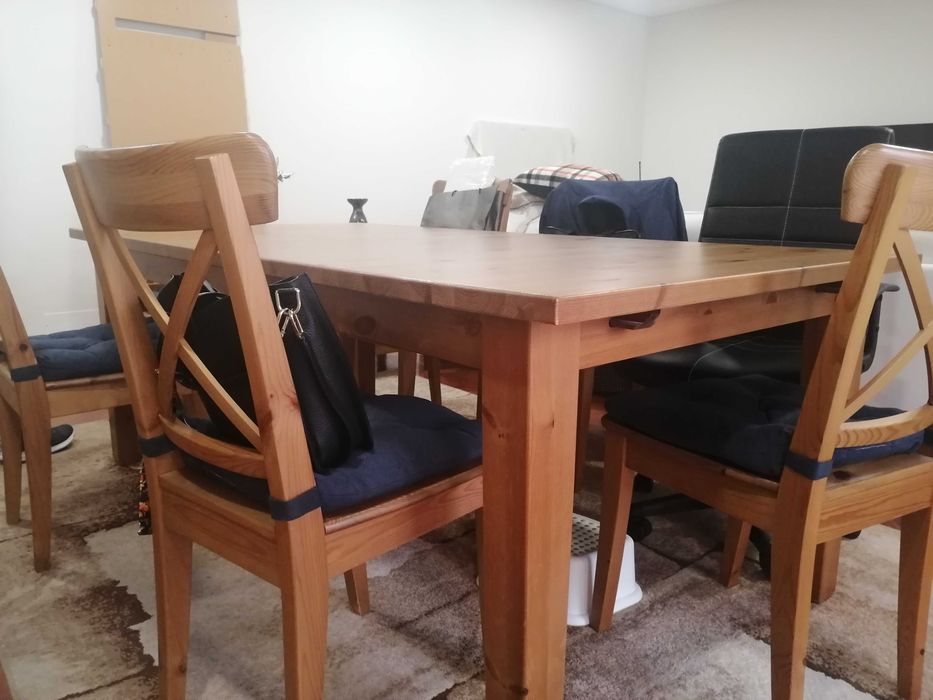 Conjunto de mesa de jantar e 6 cadeiras IKEA