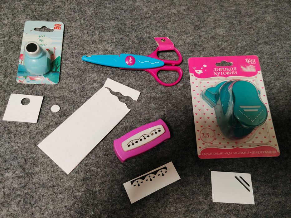 Фігурний дирокол , дирокол кутовий , дирокол коло, фігурні ножиці.