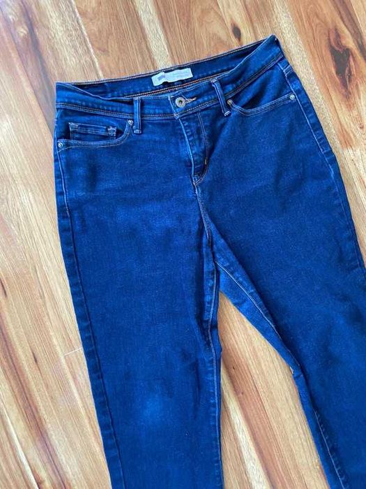 Levis m l 38 40 jeansy 7/8 do kostek skinny ciemne dżins oryginalne