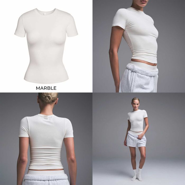 Футболка Skims Cotton Jersey T-Shirt З БІРКАМИ