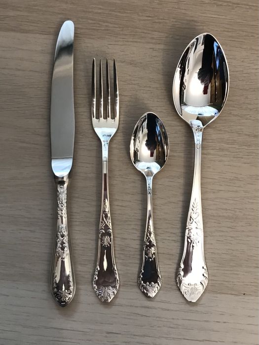 Kpl sztućców posrebrzanych Hefra wzór Romański