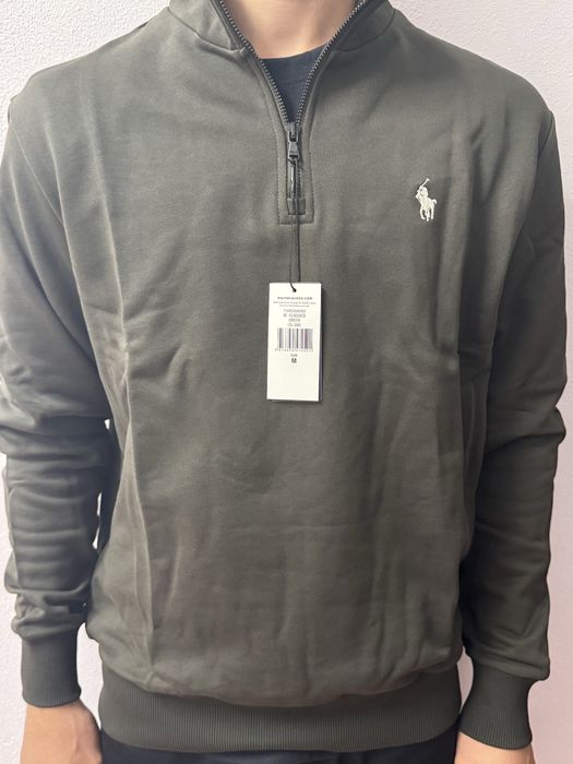 Polo Ralph Lauren Meia-Zip Verde Escuro – Tamanho M