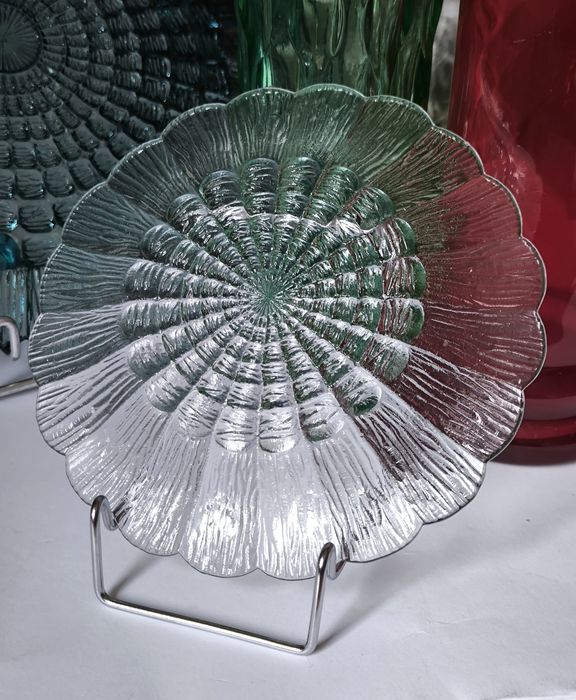 Talerz Cora Ząbkowice piękne stare szkło 16,5 cm