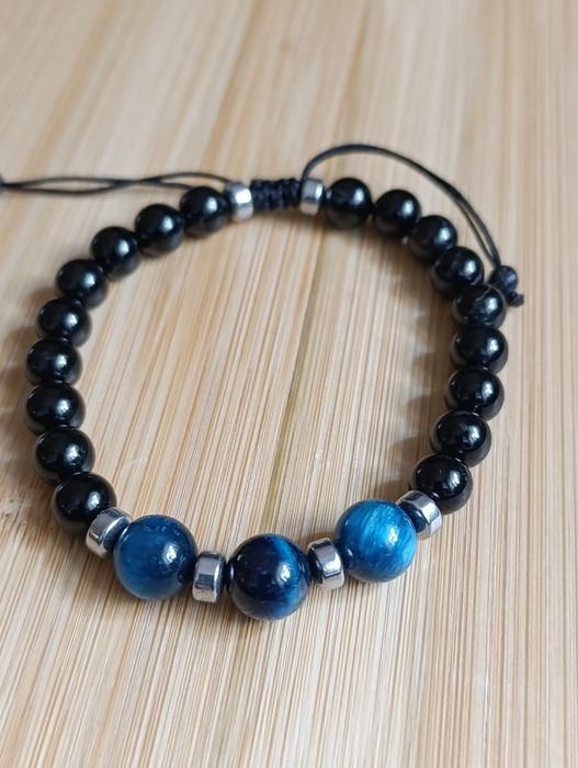 Męska bransoletka Onyx,kocie  oko