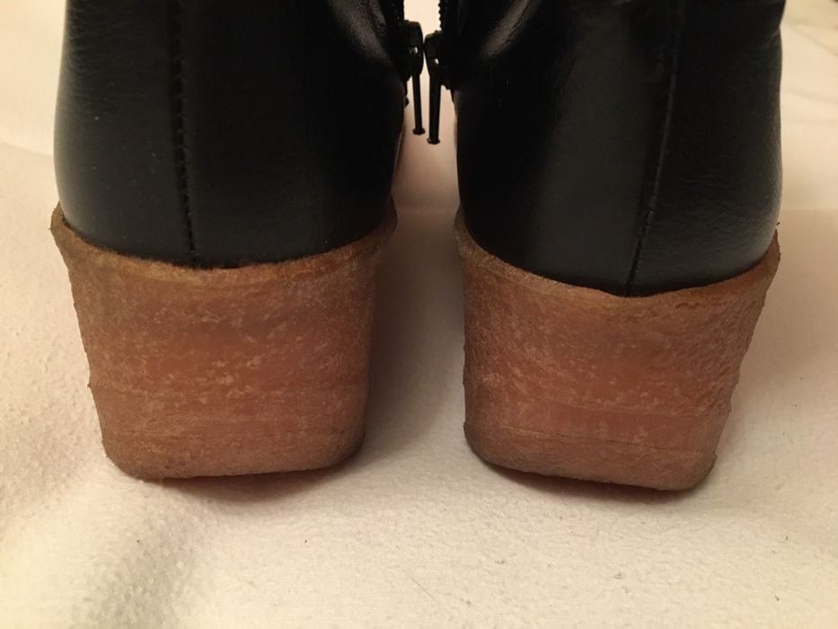 Полусапожки (сапожки) зимние, кожа, 26-26,5 см, Югославия, нов.черные