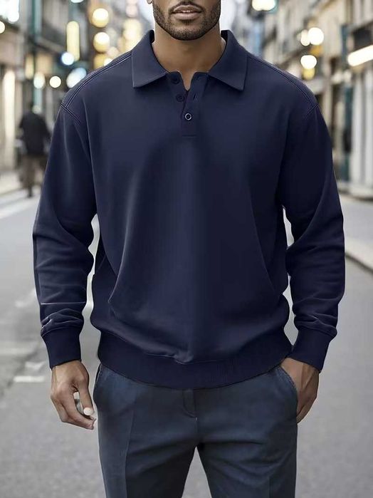 Мужская рубашка-поло с длинный рукавом  размер XL