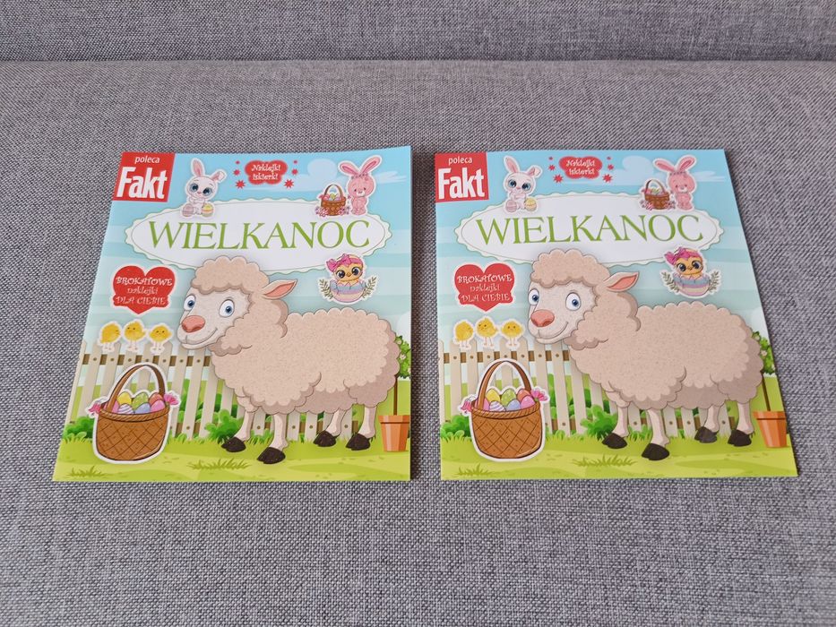 Książeczki dla dzieci z naklejkami, nowe, 2 sztuki