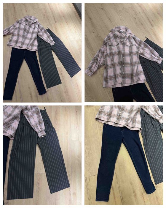 Пакет речей вещей джинси  wide leg сорочка в клітинку брюки Zara C M