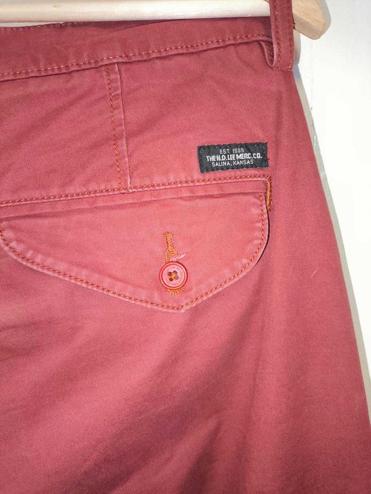 Spodnie chinos Lee bordowe 45x2 pas