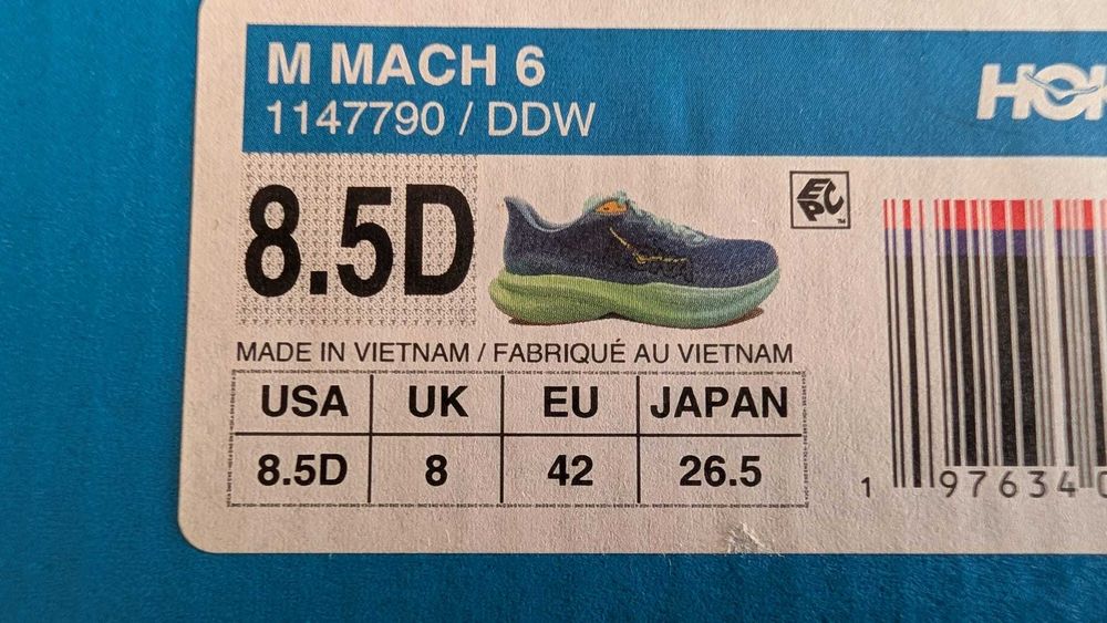 HOKA Mach 6 dusk/shadow, rozmiar 42