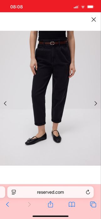 Джинси чорні мом баггі 34 xs Mom Reserved LADIES JEANS TROUSERS & BELT