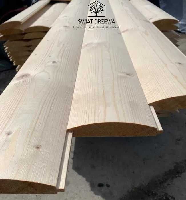 Deska elewacyjna półbal 27x134mm świerkowa AB