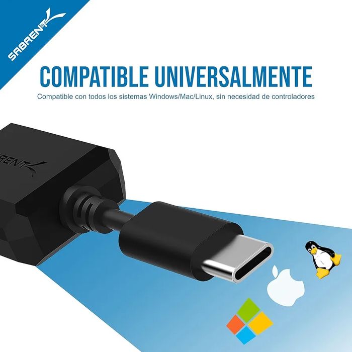 Interface USB-C (Android/Apple/Windows)