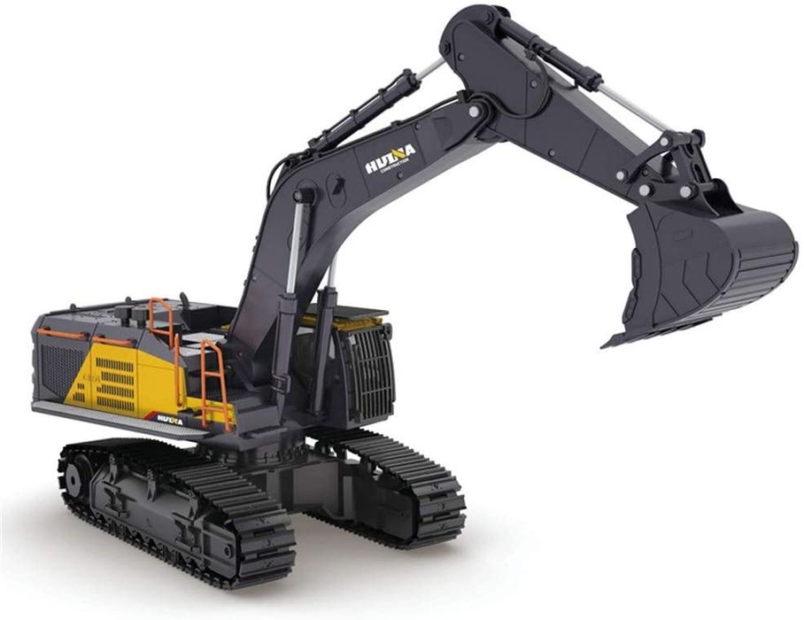 Máquina escavadora RC HUINA 1592 1:14 pá metálica + Garras + ponteiro
