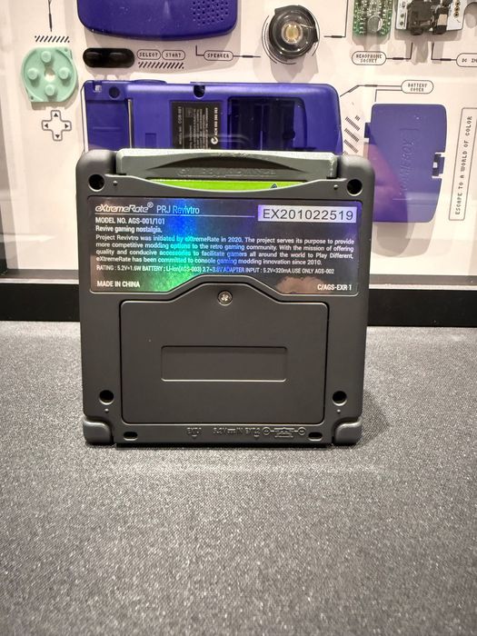 Gameboy advance SP IPS v5 extremeRate shell USBC Battery mod