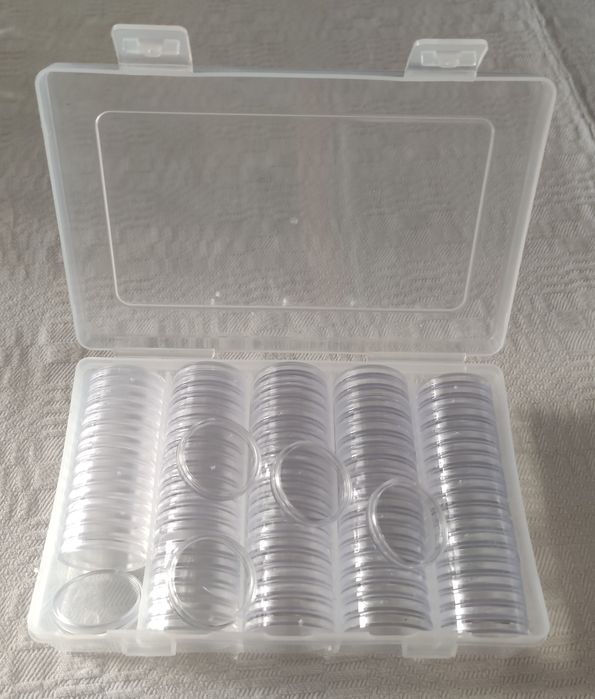 Caixa de Cápsulas Plasticas para Moedas de 2€