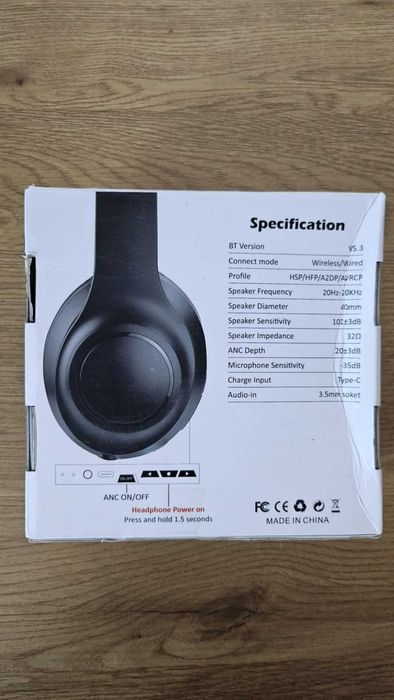 Słuchawki bezprzewodowe nauszne z ANC | Bluetooth 5.3