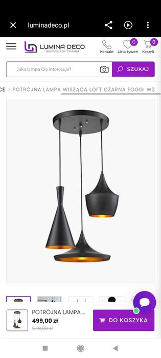 lampa wisząca potrójna