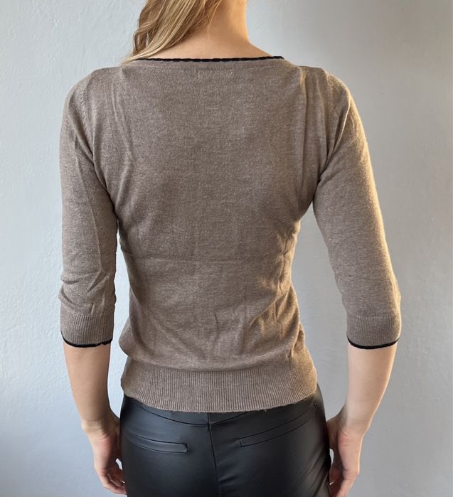 Mohito  sweter bluzka  XS 34 brąz 3/4 wiskoza bawelna