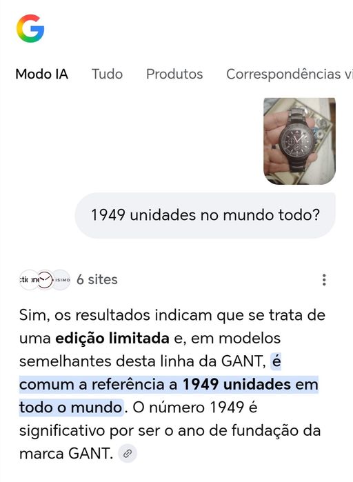 Relógio Gant Limited Edition feitos 1949 no mundo todo -Veja descricão