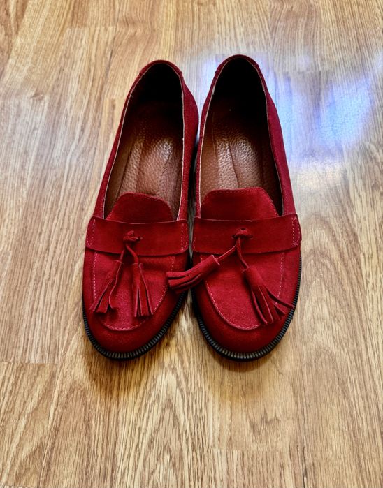 Лофери лодочки балетки туфлі 38 червоні