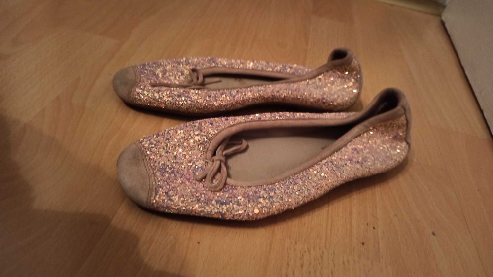 Buty z brokatem baleriny dla dziewczynki rozmiar 32