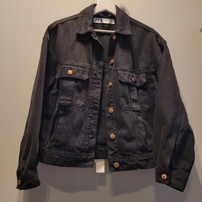 Kurtka jeansowa katana kurtka koszulowa czarna zara xs jesienna