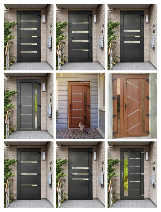 Вуличні металопластикові двері від виробника F01 горіх+