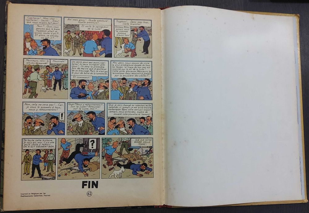 Tintin On a Marché Sur La Lune - edição Belga Casterman de 1954