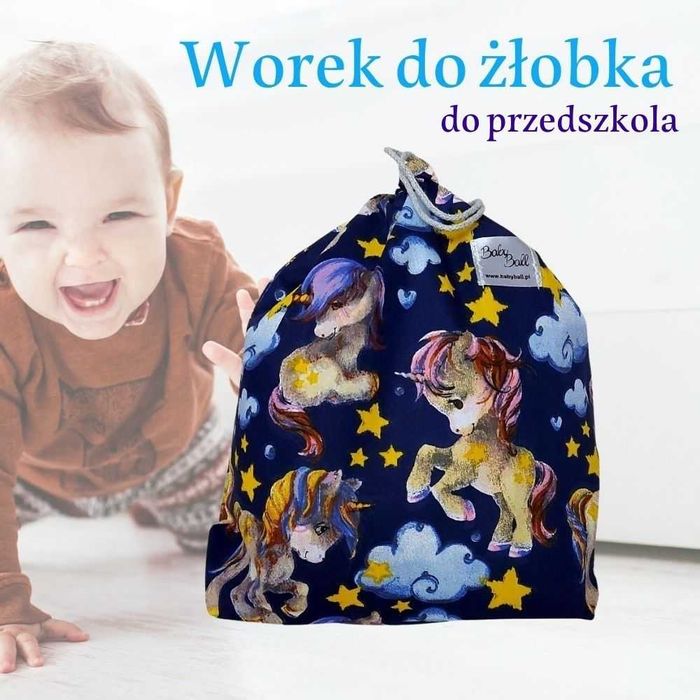 Worek na buty do przedszkola żłobka dla dzieci bawełniany