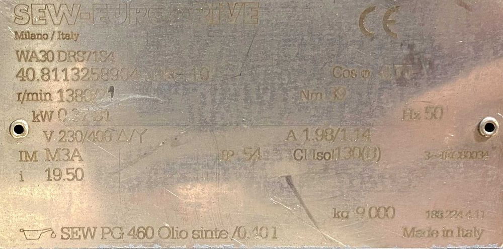 motoreduktor / przekładnia 0,37kW 71obr. 3fazowy SEW