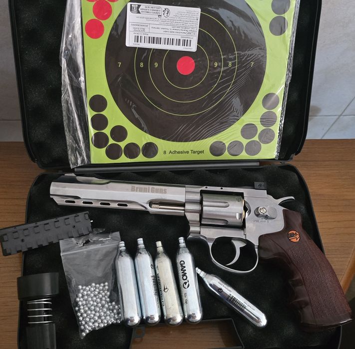 Bruni Guns 701S Prata 6" | Revólver de bolas BB's de aço