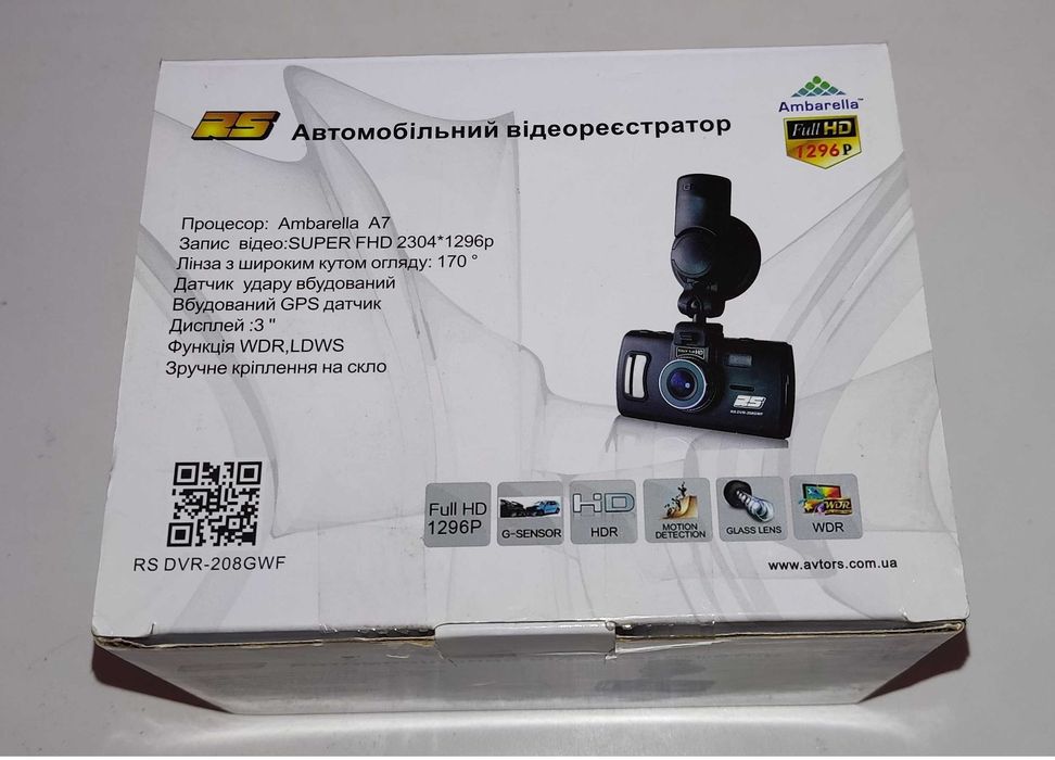 Відеореєстратор в авто RS DVR-208GWF